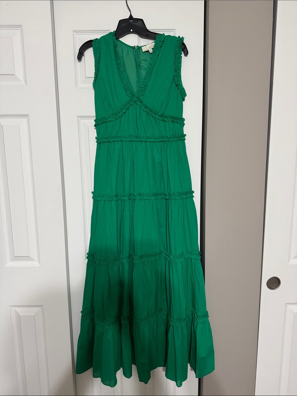 Pinch Green Sleeveless Tiered Maxi Dress